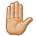 ✋🏼 raised hand: medium-light skin tone display on Samsung